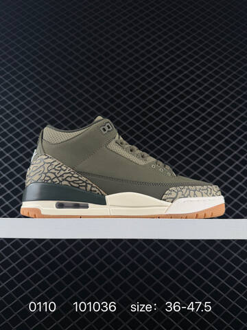 Jordan Air Jordan 3 Retro SE Olive Green Cream White Gum Brown EU 36-47 5 Basketball Shoe - Unisex (BS-79857)