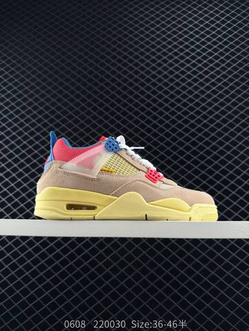 Jordan Air Jordan 4 Retro Beige Black Yellow Red Blue EU 36-46 Basketball Shoe - Unisex (BS-81238)
