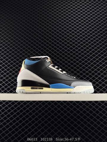 Jordan Air Jordan 3 Retro Rare Air Black Cream Blue Red EU 36-47 5 Basketball Shoe - Unisex (BS-81210)