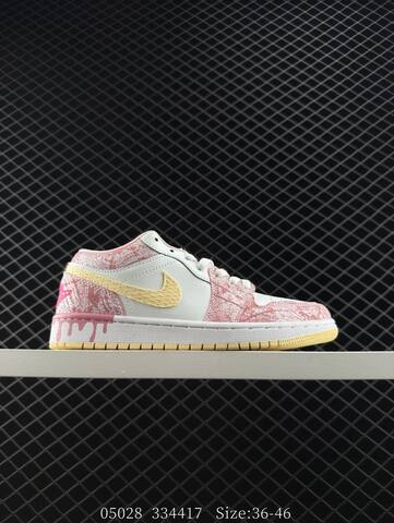 Jordan Air Jordan 1 Low White Pink Yellow EU 36-46 Basketball Shoe - Unisex (BS-81288)