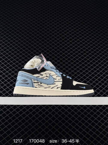 Jordan Air Jordan 1 Low OG Black Cream Light Blue EU 36-45 Sneaker - Unisex (BS-80042)