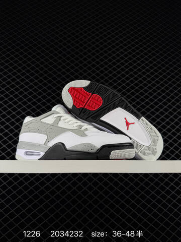 Jordan Air Jordan 4 Retro White Grey Black EU 36-48 Basketball Shoe - Unisex (BS-79990)