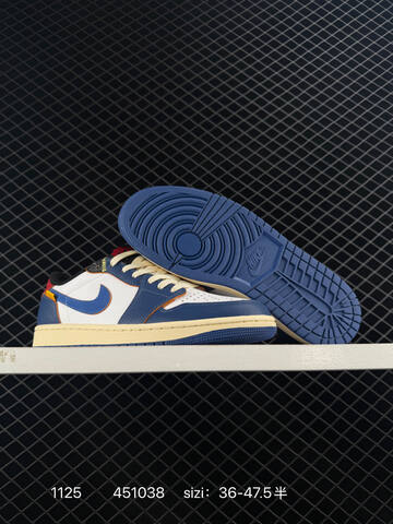 Jordan Air Jordan 1 Low White Blue Cream Red Yellow EU 36-47 5 Sneaker - Unisex (BS-80187)