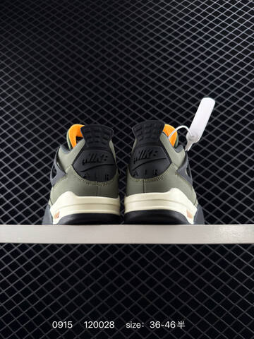 Jordan Air Jordan 4 Retro Olive Green Black Cream Orange EU 36-46 Basketball Shoe - Unisex (BS-80711)