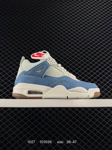 Jordan Air Jordan 4 Retro Light Blue Off White Gum Brown EU 36-47 Basketball Shoe - Unisex (BS-80425)