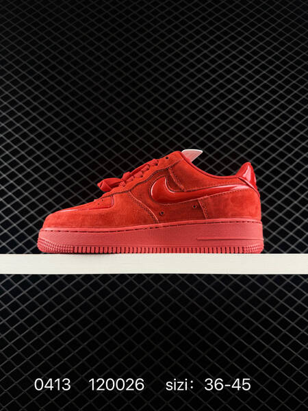 Nike Air Force 1 07 Low Triple Red suede with patent red accents EU 36-45 lifestyle