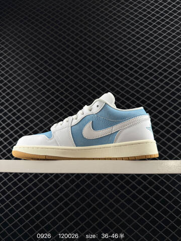 Jordan Air Jordan 1 Low White Light Blue Cream Gum Brown EU 36-46 Basketball Shoe - Unisex (BS-80629)