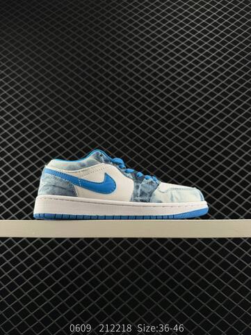 Jordan Air Jordan 1 Low White Blue Washed Denim EU 36-46 Sneaker - Unisex (BS-81233)