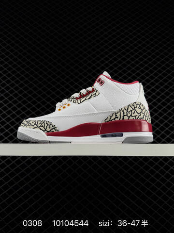 Jordan Air Jordan 3 Retro Cardinal Red White Red Grey Black Yellow EU 36-47 Basketball Shoe - Unisex (BS-79688)