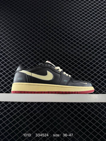 Jordan Air Jordan 1 Retro Low OG Black Pale Yellow Dark Green Red EU 36-47 Sneaker - Unisex (BS-80550)