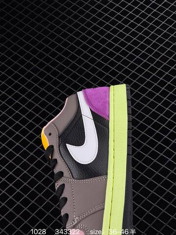 Jordan Air Jordan 1 Low HQ2010-012 Grey Pink Black Purple Neon Yellow White EU 36-46 Sneaker - Unisex (BS-80413)