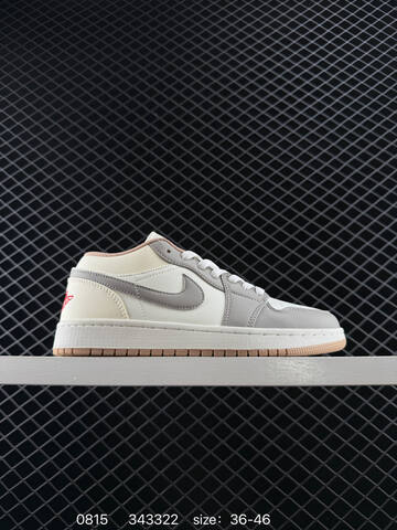 Jordan Air Jordan 1 Low Sail Grey Gum Red EU 36-46 Sneaker - Unisex (BS-80908)