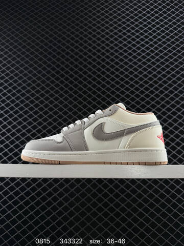 Jordan Air Jordan 1 Low Sail Grey Gum Red EU 36-46 Sneaker - Unisex (BS-80908)