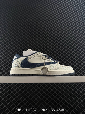 Jordan Air Jordan 1 Low OG SP Travis Scott Fragment Louis Vuitton Grey Beige Navy Red Green EU 36-45 Sneaker - Unisex (BS-80508)
