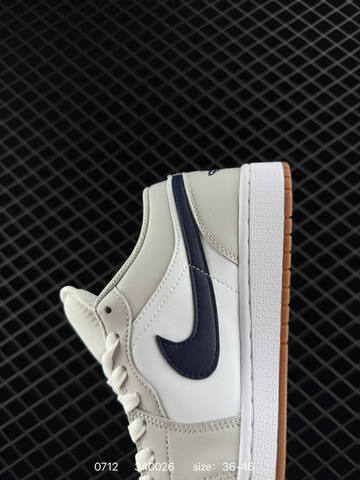 Jordan Air Jordan 1 Low White Light Grey Navy Brown EU 36-46 Sneaker - Unisex (BS-81077)