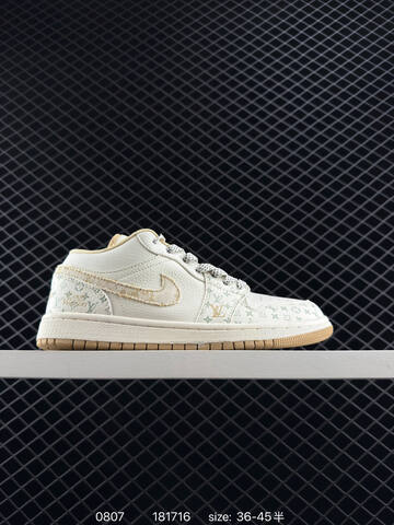 Jordan Air Jordan 1 Low Off White Beige Light Green Gum Brown EU 36-45 Sneaker - Unisex (BS-80959)