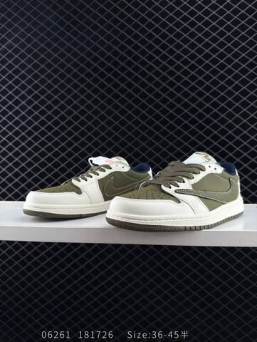 Jordan Air Jordan 1 Low White Olive Green Navy EU 36-45 Sneaker - Unisex (BS-81138)