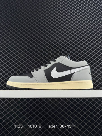 Jordan Air Jordan 1 Low Black Grey White Cream EU 36-45 Sneaker - Unisex (BS-80207)