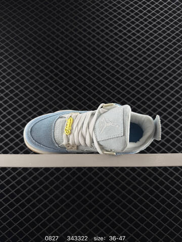 Jordan Air Jordan 4 Retro Denim Worn Blue Light Blue White Cream Gold Gum Brown EU 36-47 Basketball Shoe - Unisex (BS-80822)