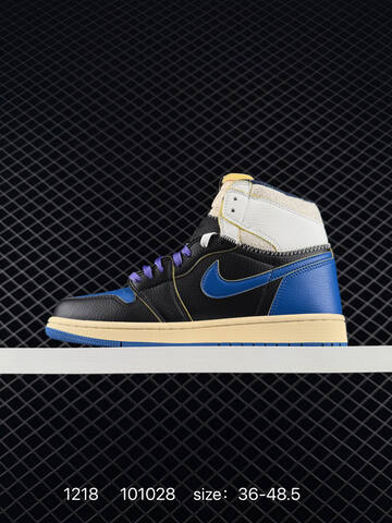 Jordan Air Jordan 1 Retro High Black Blue White Purple Cream EU 36-48 5 Sneaker - Unisex (BS-80034)