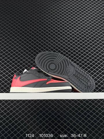 Jordan Air Jordan 1 Low OG SP Travis Scott Black Red Sail EU 36-47 Sneaker - Unisex (BS-80203)