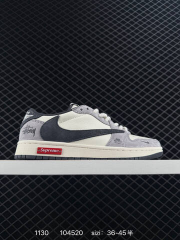 Jordan Air Jordan 1 Low Travis Scott Stussy Off White Grey Black EU 36-45 Sneaker - Unisex (BS-80145)