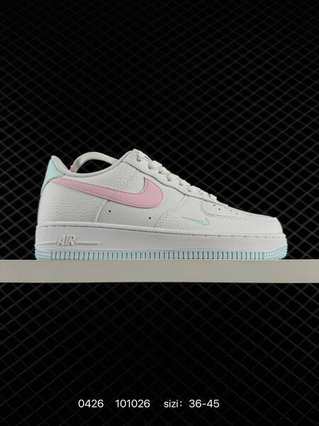 Nike Air Force 1 07 Low Multiple colorways White Navy Blue Light Grey Embroidered Silver Swoosh White Black Light Grey Light Green EU 36-45 lifestyle