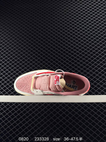 Jordan Travis Scott x Air Jordan 1 Low Reverse Mocha White Pink Red Cream EU 36-47 5 Sneaker - Unisex (BS-80873)
