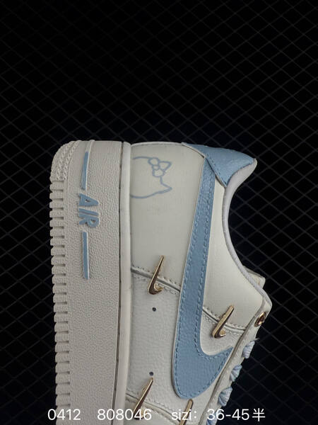 Nike Air Force 1 FV3654-311 Sail white with light blue accents gold mini swoosh details EU 36-45 lifestyle