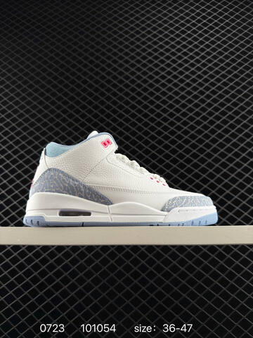 Jordan Air Jordan 3 Retro White And Cobalt Bliss White Light Blue Pink EU 36-47 Basketball Shoe - Unisex (BS-81028)