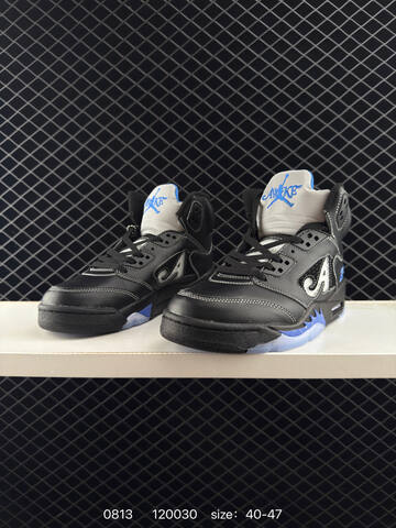 Jordan Air Jordan 5 Black Blue White EU 40-47 Basketball Shoe - Men's (BS-80925)
