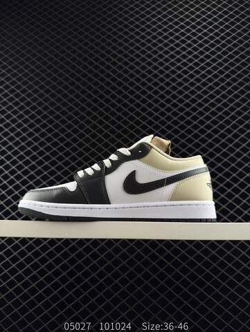 Jordan Air Jordan 1 Low White Black Light Beige EU 36-46 Sneaker - Unisex (BS-81296)