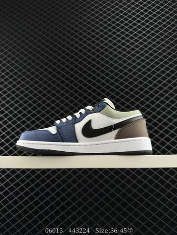 Jordan Air Jordan 1 Low White Blue Black Brown Light Green EU 36-45 Sneaker - Unisex (BS-81215)
