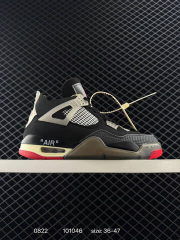 Jordan Air Jordan 4 Bred Black White Red Cream EU 36-47 Basketball Shoe - Unisex (BS-80853)