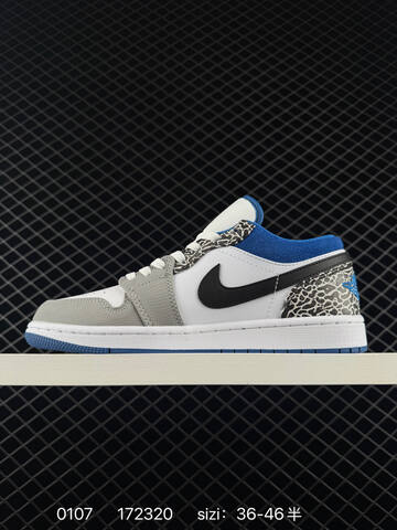 Jordan Air Jordan 1 Low DM1199 100 White Grey Black Blue EU 36-46 Sneaker - Unisex (BS-79878)