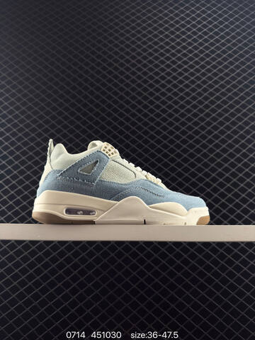 Jordan Air Jordan 4 Retro Denim Worn Blue Light Blue White Cream Gold EU 36-47 5 Basketball Shoe - Unisex (BS-81064)