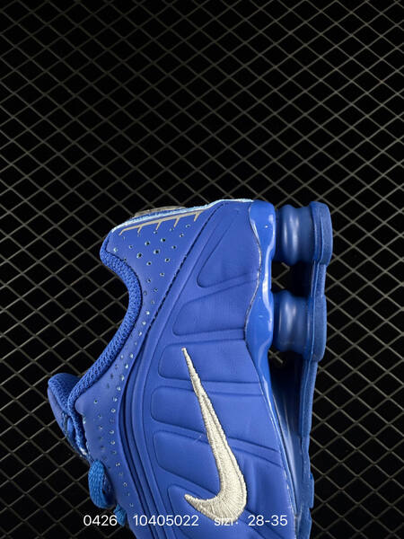 Nike Shox R4 Royal Blue with Metallic Silver Swoosh 28-35 lifestyle