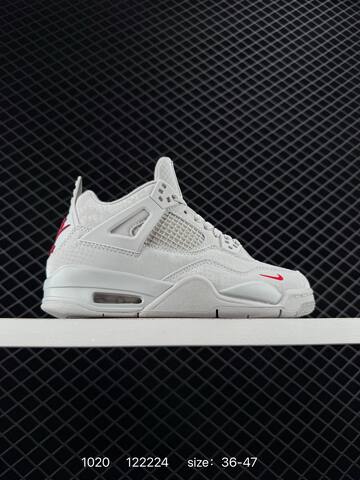 Jordan Air Jordan 4 Retro HF4340-104 Light Grey Red EU 36-47 Basketball Shoe - Unisex (BS-80471)