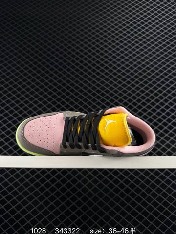 Jordan Air Jordan 1 Low HQ2010-012 Grey Pink Black Purple Neon Yellow White EU 36-46 Sneaker - Unisex (BS-80413)