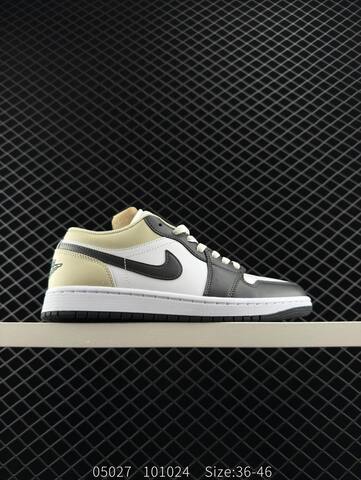 Jordan Air Jordan 1 Low White Black Light Beige EU 36-46 Sneaker - Unisex (BS-81296)