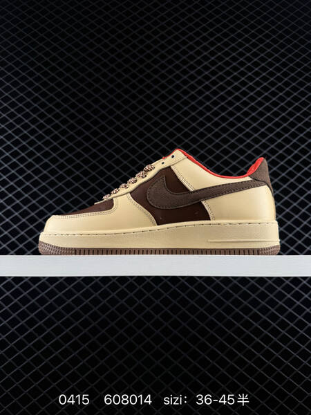 Nike Air Force 1 07 Low Beige Brown Red EU 36-45 lifestyle