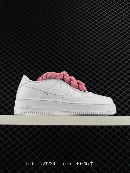 Nike Air Force 1 07 red white black white-pink rope laces EU 36-45 lifestyle