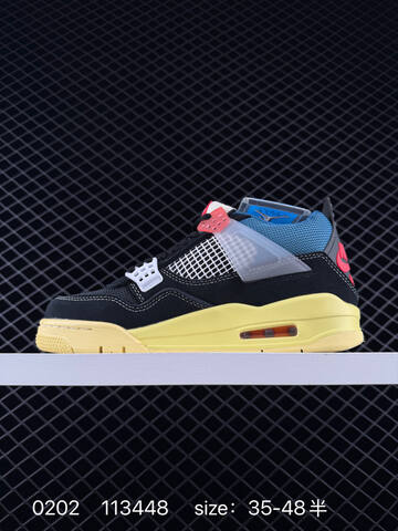 Jordan Air Jordan 4 Retro Union Off Noir Black Blue Yellow Red White EU 35-48 Basketball Shoe - Unisex (BS-79732)