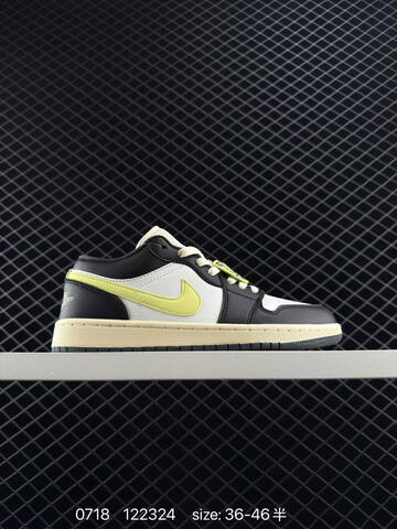 Jordan Air Jordan 1 Low 85 Fall League White Black Pale Yellow Neon Yellow EU 36-46 Sneaker - Unisex (BS-81046)