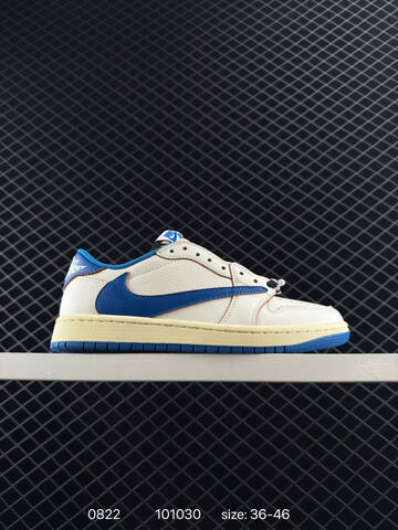 Jordan Travis Scott x Fragment x Air Jordan 1 Low DM7866-002 Sail Blue Cream Brown EU 36-46 Sneaker - Unisex (BS-80852)
