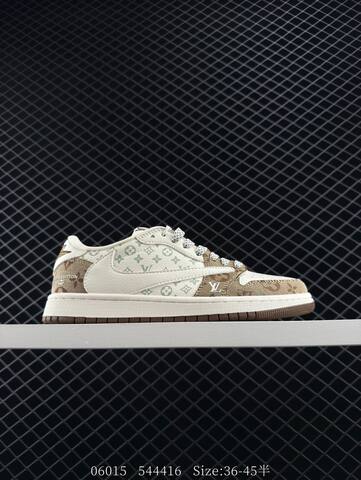 Jordan Air Jordan 1 Low Travis Scott Reverse Mocha Louis Vuitton Off White Brown Light Green EU 36-45 Sneaker - Unisex (BS-81206)
