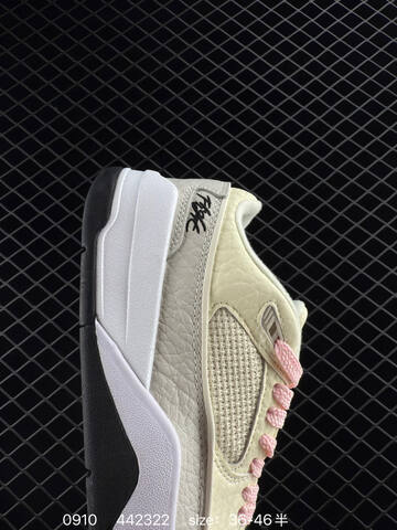 Jordan Air Jordan 4 Retro Cream Light Grey Pink White Black EU 36-46 Basketball Shoe - Unisex (BS-80737)