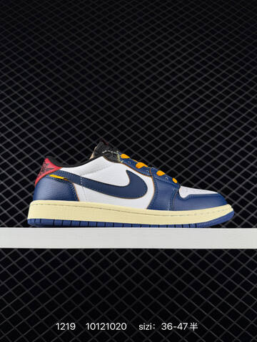 Jordan Air Jordan 1 Retro Low OG White Navy Blue Yellow Red Cream EU 36-47 Sneaker - Unisex (BS-80025)