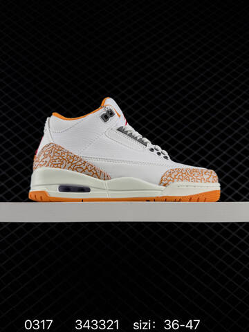 Jordan Air Jordan 3 Retro White Orange Sail Red Grey EU 36-47 Basketball Shoe - Unisex (BS-79650)