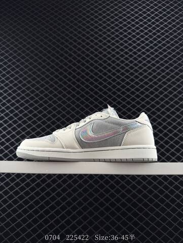 Jordan Air Jordan 1 Low Light Beige Grey Iridescent EU 36-45 Skate Shoe - Unisex (BS-81106)